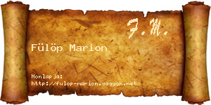 Fülöp Marion névjegykártya