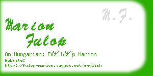 marion fulop business card