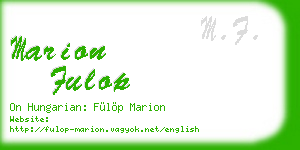 marion fulop business card